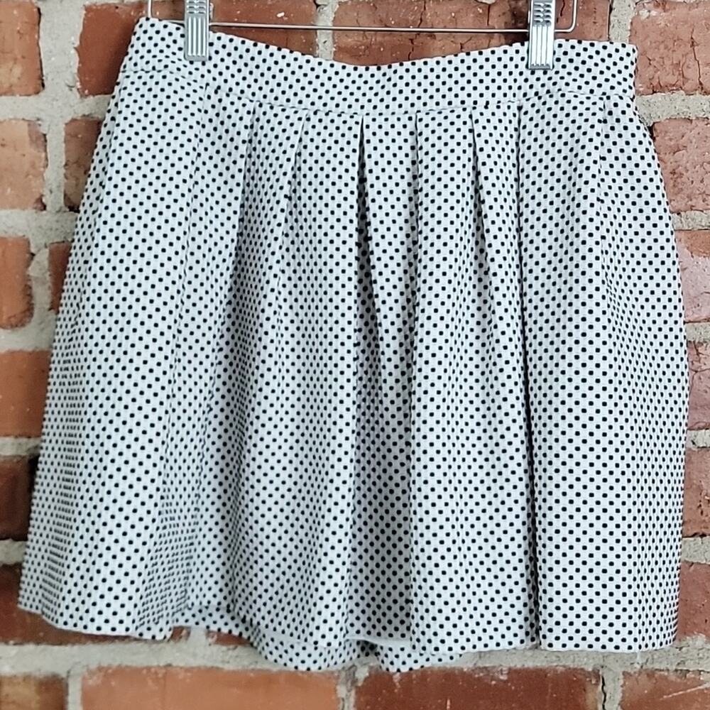 Rachel Zoe Black and White‎ Dots Pleated Mini Skirt with Pockets 8